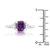 Shonda 1.8ct Amethyst CZ Rhodium Cushion Classic Statement Ring