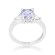 Shonda 1.8ct Lavender CZ Rhodium Cushion Classic Statement Ring