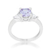 Shonda 1.8ct Lavender CZ Rhodium Cushion Classic Statement Ring