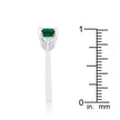 Shonda 1.8ct Emerald CZ Rhodium Cushion Classic Statement Ring