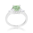 Shonda 1.8ct Peridot CZ Rhodium Cushion Classic Statement Ring