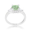 Shonda 1.8ct Peridot CZ Rhodium Cushion Classic Statement Ring