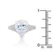 Rhyne 5.8ct CZ Rhodium Pear Cocktail Ring