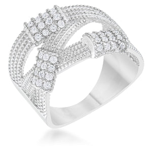 Peyton 0.36ct CZ Rhodium Wide Cable Statement Ring