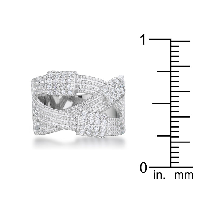 Peyton 0.36ct CZ Rhodium Wide Cable Statement Ring