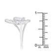 Bea 0.4ct CZ Rhodium Pave Butterfly Ring