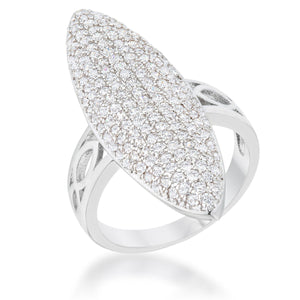 Bella 2.3ct CZ Rhodium Contemporary Cocktail Ring