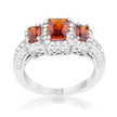 Rita 2.3ct Garnet CZ Rhodium Classic Trio Ring