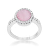 Patricia 0.3ct CZ Pink Cats Eye Rhodium Classic Ring