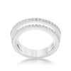 Lynn 0.25ct CZ Rhodium Twisted Trio Band Ring