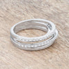 Lynn 0.25ct CZ Rhodium Twisted Trio Band Ring