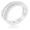 Laurie 0.2ct CZ Rhodium Contemporary Trio Band Ring