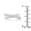 Laurie 0.2ct CZ Rhodium Contemporary Trio Band Ring