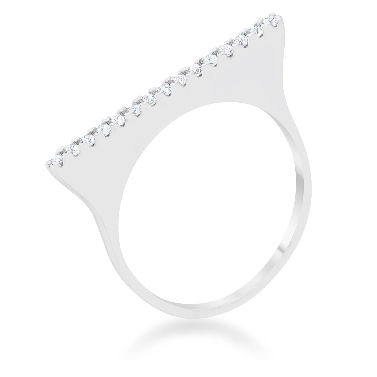 Karolina 0.2ct CZ Rhodium Contemporary Simple Ring