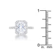 Ariana 2.95ct CZ Rhodium Classic Ring