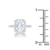 Ariana 2.95ct CZ Rhodium Classic Ring