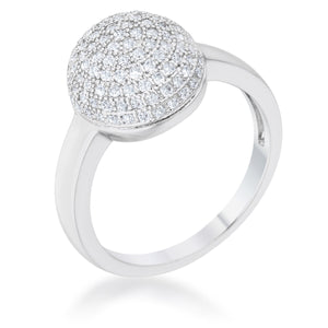 Brie 0.6ct CZ Rhodium Contemporary Sphere Ring