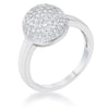 Brie 0.6ct CZ Rhodium Contemporary Sphere Ring