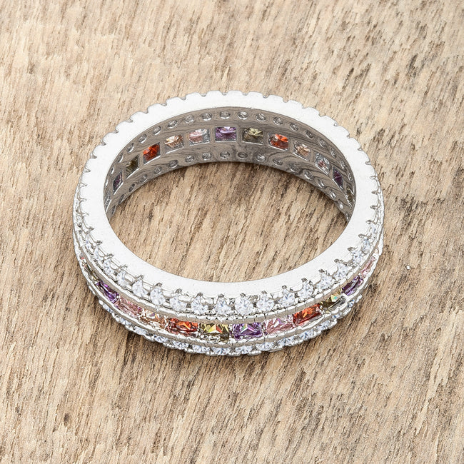 Paula 1.75ct Multicolor CZ Classic Band Ring