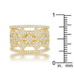 Marlene 0.6ct CZ 14k Gold Wide Band Cocktail Ring