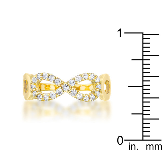 Mina 0.35ct CZ 18k Plated Gold Infinity Ring