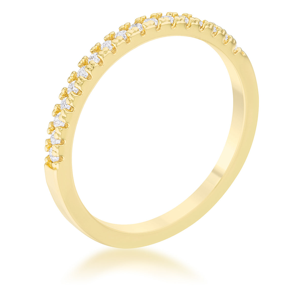 Rina 0.11ct CZ 14k Gold Delicate Band Ring