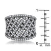 Brin 1.4ct CZ Hematite Wide Woven Style Ring