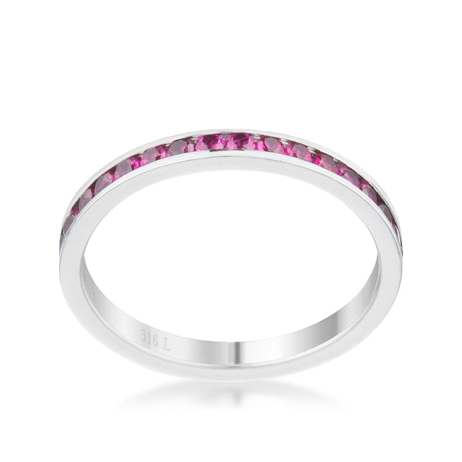 Teresa 0.5ct Garnet CZ Stainless Steel Eternity Band