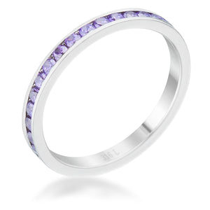 Teresa 0.5ct Amethyst CZ Stainless Steel Eternity Band