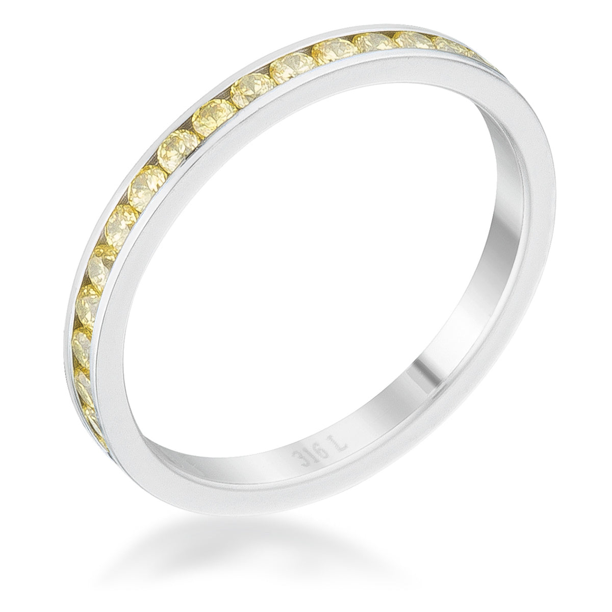 Teresa 0.5ct Jonquil CZ Stainless Steel Eternity Band