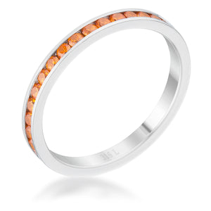 Teresa 0.5ct Orange CZ Stainless Steel Eternity Band