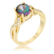 Justine 2ct Mystic CZ 14k Gold Classic Oval Ring