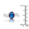 Justine 2ct Sapphire CZ Rhodium Classic Oval Ring