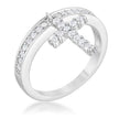 Christine 0.2ct CZ Rhodium Cross Charm Ring