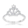 Elina 0.36ct CZ Rhodium Simple Crown Ring