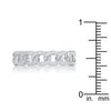 Interlocking Rhodium Chain Design Ring with CZ