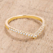 .22Ct Goldtone Chevron Ring with CZ