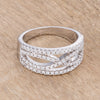 .4Ct Rhodium Plated Classic Twist Wide CZ Ring