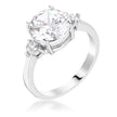 Classic Three Stone Clear CZ Engagement Ring