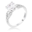 2.11Ct Rhodium Round Cut CZ Petite Ribbon Engagement Ring