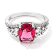 3.25ct. Rhodium Plated Raspberry Sparkle CZ Ring