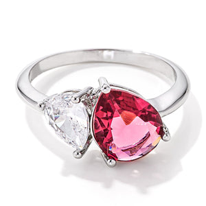 2.75ct Clear & Rose Pink Toi et Moi CZ Ring