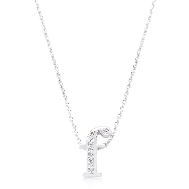 Pave Initial F Pendant