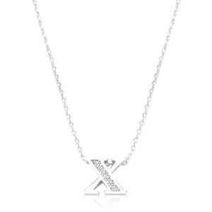 Pave Initial X Pendant