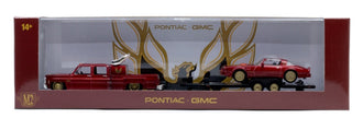 Pre-Order M2 1977 GMC Sierra 3500 - Custom & 1977 Pontiac Firebird Trans Am Auto Hauler Diecast Red