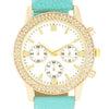 Gold Shell Pearl Watch With Crystals