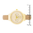 Reyna Gold Beige Leather Cuff Watch