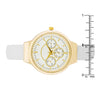 Reyna Gold White Leather Cuff Watch