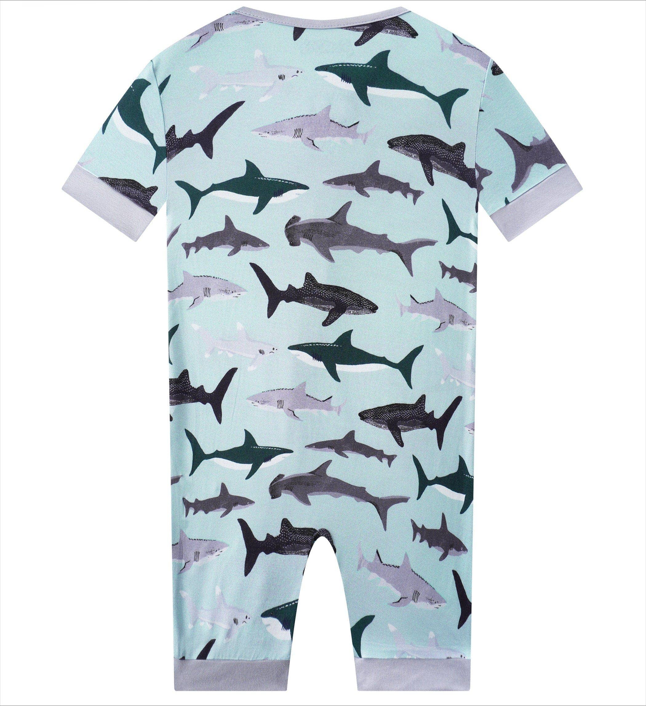 Posh TOT Shark Frenzy Bamboo Shorty Romper
