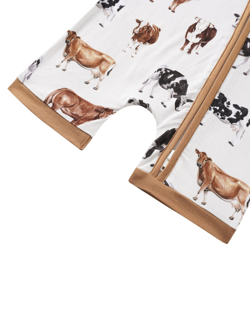 Posh TOT How Now Brown Cow? Bamboo Shorty Romper
